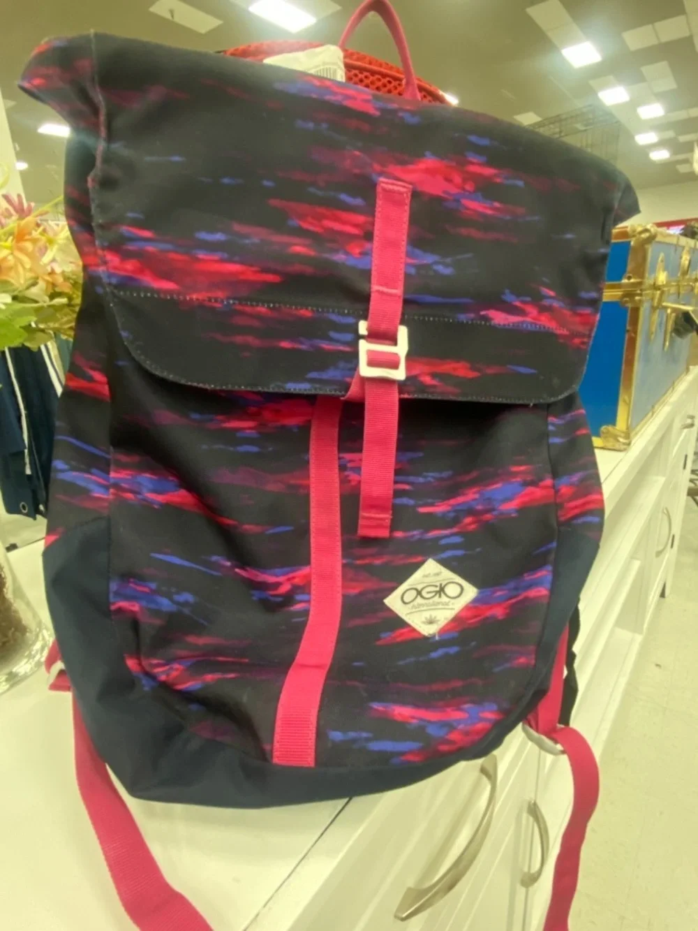 OGIO  Backpack with Red and Blue Pattern